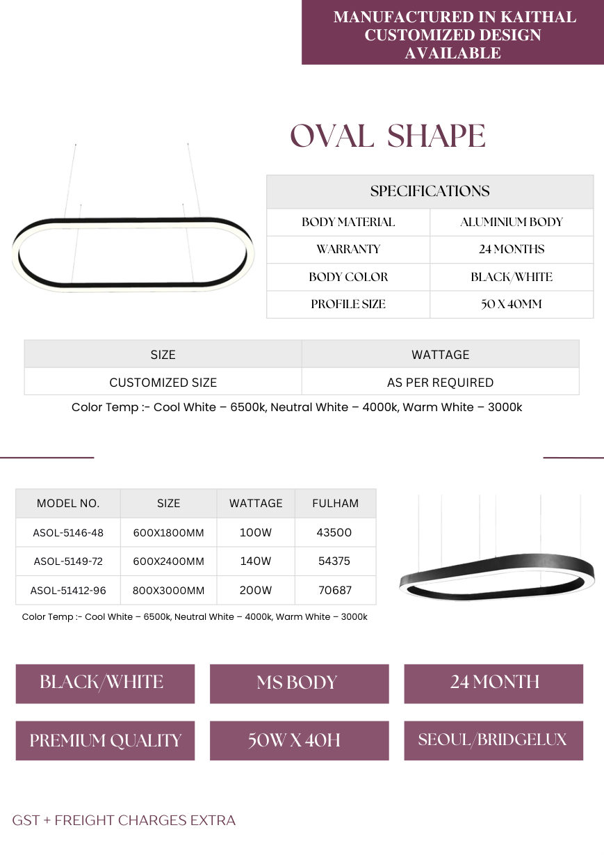 Oval & Custom Profile Lighting