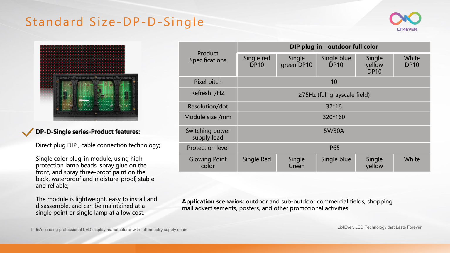 DP Single Colour Modules