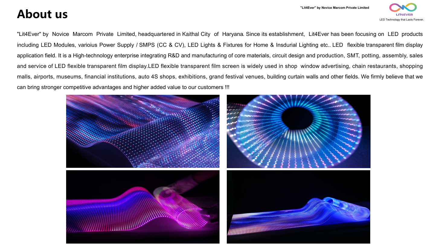 Transparent LED brochure page 2